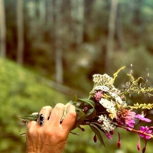 Onyx and Sterling Ring Sterling Silver Native Made